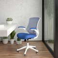 Flash Furniture Desk Chair, Mesh, Blue Mesh/White Frame BL-X-5M-WH-BLUE-GG