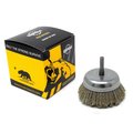 Brush Research Manufacturing BNH26AY120AO 2.750" Small Dia. Cup Brush, 120 Grit Aluminum Oxide, .250" Shank Dia., .750" Trim BNH26AY120AO
