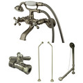 Kingston Brass Clawfoot Tub Faucet Packages, Brushed Nickel, Tub Wall Mount CCK265SND