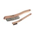 Cgw Abrasives Stainless Steel Scratch Brush, 3x19 Rows, SS, Hardwood 60202