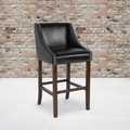 Flash Furniture Black Leather/Wood Stool, 30 CH-182020-30-BK-GG