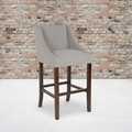 Flash Furniture Gray Fabric/Wood Stool, 30 CH-182020-30-LTGY-F-GG