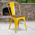 Flash Furniture Metal Stack Chair, Yellow CH-31230-YL-WD-GG