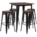 Flash Furniture Square Black Metal Bar Set, 31.5 CH-WD-TBCH-20-GG