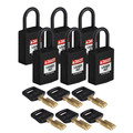 Brady Safekey Lockout Padlock Nylon Black 1.0" Pl CPT-BLK-25PL-KA6PK