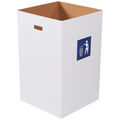 Partners Brand Trash Can, White, 200#/ECT-32 Corrugated CRR40W