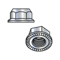 Zoro Select Flange Nut, M10-1.50, Steel, Class 10, Zinc Plated, 15 mm Hex Wd, 1000 PK M10D6923S-10