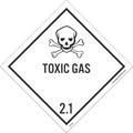 Nmc Toxic Gas 2.1 Dot Placard Label, Material: Pressure Sensitive Paper DL126AL