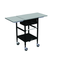 Irsg Sm Mobile Table w/Drop Lves, 2 Comp Org Bin, Roll Tag Bar & Btm Shelf ERGO-27-K7