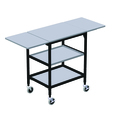 Irsg Mobile Work Table with Drop Leaves, Middle & Bottom Shelf ERGO-28-K3