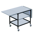 Irsg Mobile Work Table with Drop Leaves, Middle & Bottom Shelf ERGO-32-K3