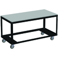 Irsg Heavy Duty Mobile Work Table with Drop Leaves & Bottom Grid Shelf ERGO-64-002