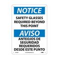 Nmc Notice Safety Glasses Required Sign - Bilingual ESN18AB