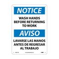 Nmc Notice Wash Hands Sign - Bilingual, ESN371AB ESN371AB