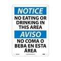 Nmc Notice No Eating Or Drinking Sign - Bilingual, ESN383AB ESN383AB