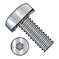 Zoro Select #8-32 x 3/4 in Torx Pan Machine Screw, Zinc Plated Steel, 6000 PK 0812ETP