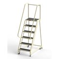Ega Products Office Rolling Ladder, 6 Steps, 60"H Top Step, Handrails, Vinyl Tread, 450 lbs. Capacity F009