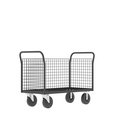 Valley Craft Cage Cart, 3-Sided 48"Wx24"D, 3-Sided Low F80125VCGY