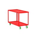 Valley Craft Utility Cart, Two Shelf, 24x48", Red, w/Po F89225RDPY