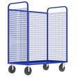 Valley Craft Cage Cart, 57"Wx30"D, 3-Sided High Profil F89256VCBL