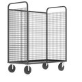 Valley Craft Cage Cart, 57"Wx30"D, 3-Sided High Profil F89256VCGY