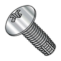 Zoro Select Thread Cutting Screw, #8-32 x 1/2 in, Plain Steel Truss Head Phillips Drive, 4500 PK 0808FPT188