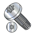 Zoro Select Thread Cutting Screw, #8-32 x 5/8 in, Zinc Plated Steel Pan Head Torx Drive, 9000 PK 0810FTP