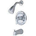 Kingston Brass Tub and Shower Faucet, Polished Chrome, Wall Mount GKB531L
