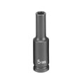 Grey Pneumatic 1/4" Drive Impact Socket Chrome plated 905MDS