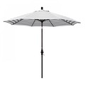California Umbrella Patio Umbrella, Octagon, 102.38" H, Olefin Fabric, Gray White Cabana Stripe 194061017616