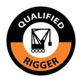 Nmc Qualified Rigger Hard Hat Label, Pk25 HH117