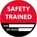 Nmc Safety Trained Name Date Trained Hard Hat Label, Pk25, Material: Pressure Sensitive Vinyl .002 HH169