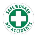 Nmc Safe Worker No Accidents Hard Hat Emblem, Pk25 HH27