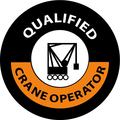 Nmc Qualified Crane Operator Hard Hat Emblem, Pk25 HH58R