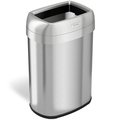 Hls Commercial 13 gal Oval Trash Can, Silver, Stainless Steel HLS13STV