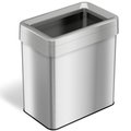 Hls Commercial 16 gal Rectangular Trash Can, Silver, Stainless Steel HLS16UOT