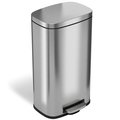 Hls Commercial 8 gal Trash Can, Silver, Stainless Steel HLSS08R