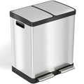 Hls Commercial 16 gal Trash Can, Silver, Stainless Steel HLSS16R