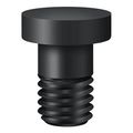 Deltana Extended Button Tip For Solid Brass Hinge Black HPSS70U19