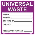 Nmc Universal Waste Self-Laminating Label HW30SL100