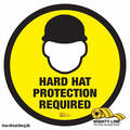 Mighty Line Hard Hat Required, Floor Marking Sign, 3 HARDHATREQ36