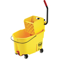 Rubbermaid Commercial Rubbermaid® WaveBrake® Side Press Bucket/Wringer, 44 Quart, Yellow, 1/Each JAN184