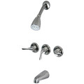 Kingston Brass Tub and Shower Faucet, Brushed Nickel, Wall Mount KB2238YL