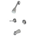 Kingston Brass Tub and Shower Faucet, Brushed Nickel, Wall Mount KB2248YL