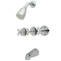 Kingston Brass Tub and Shower Faucet, Polished Chrome, Wall Mount KB231AX