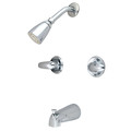 Kingston Brass Tub and Shower Faucet, Polished Chrome, Wall Mount KB241LL