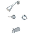 Kingston Brass Tub and Shower Faucet, Polished Chrome, Wall Mount KB241PL