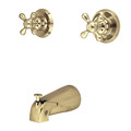 Kingston Brass Tub and Shower Faucet, Polished Brass, Wall Mount KB242AXTO