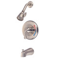 Kingston Brass Tub and Shower Faucet, Brushed Nickel, Wall Mount KB638T
