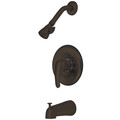 Kingston Brass Tub and Shower Faucet, Oil Rubbed Bronze, Wall Mount KB655
